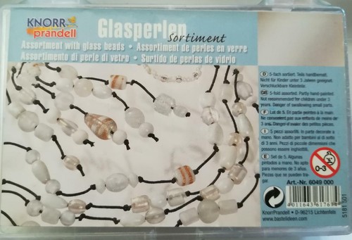 Glasperlen mix weiß silber - glasperlen,