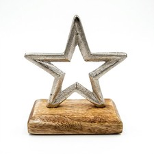 Deko-Stern Aufsteller Silber