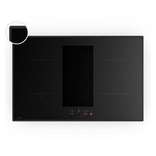 Klarstein Velaire Induktionskochfeld mit Dunstabzug 7400W 80cm 4 Platten Schwarz