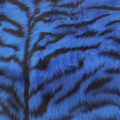 Kobalt tiger jacquard pelz - kobalt,