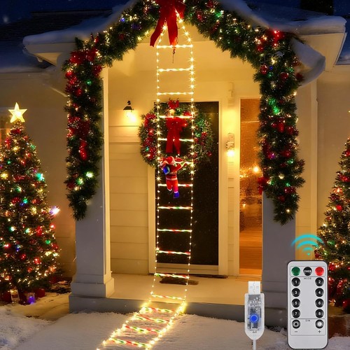 Kletternder weihnachtsmann mit - weihnachtsmann,