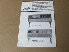 Bedienungsanweisung für Graetz Radio POTPOURRI und POTPOURRI M