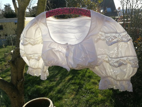 Dirndl kurze bluse - bluse, weß