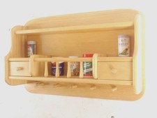 Küchenhängeschrank Gewürze Wandregal Hakenleiste Holz