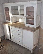 Küchenschrank antik Kaiserzeit 1920er Küche Vitrinenschrank 2-teilig Mainz WK2