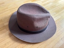 Lodenhut Braun Baumwolle Mit Lederband