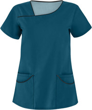 Kasaks Altenpflege Damen,Tunika Kurzarm Schlupfkasack Arbeitsuniform V-Ausschnit