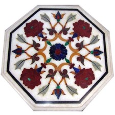 18 " Weißer Marmor Table Top