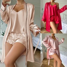 3tlg Damen Kimono Robe