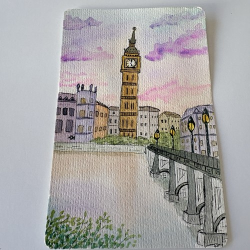 Handgemalt aquarell karte - handgemalt,