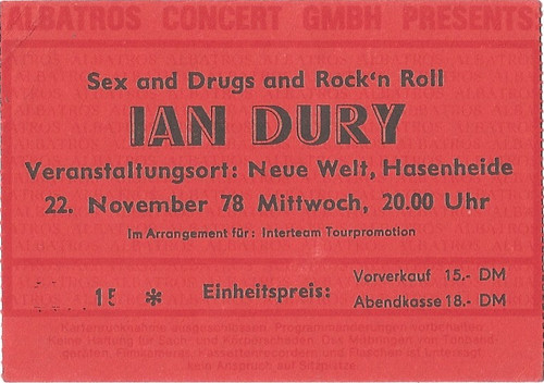 Ian dury concert 1978 - dury, in