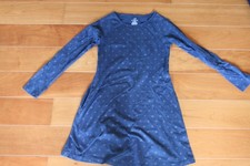 Land's End langarm Kleid Mädchen-dunkelblau-bronzen gepunktet-Größe 128-134