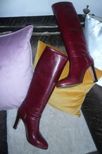 BRUNO MAGLI Vintage Stiefel Vollleder Weinrot-Bordeaux Gr. 38,5