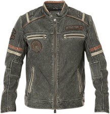 Affliction Herren Lederjacke Busted Piston Gr.S schwarz US Import neu NP 680 USD