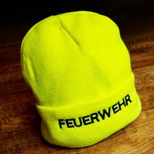 Neon Feuerwehr Wintermütze