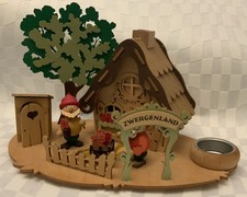 Rauchhaus Zeidler Erzgebirge Teelichtsockel Zwergenland Holzkunst Seiffen