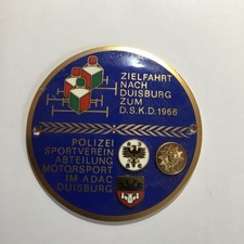 Alte Plakette 1966  Grill Badge Oldtimer Zielfahrt nach Duisburg zum D.S.K.D.
