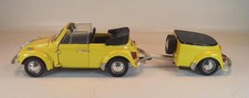 Polistil 1/25 Nr. S 220 Custom VW Käfer Beetle gelb mit Anhänger 90er Jh #4255