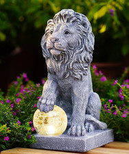 Löwen Figuren Mit Solarlampen