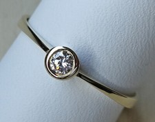 ♦️♦️ Ring mit 0.09 Ct Brillant Solitär Solitaire Diamant 14kt 585 Gold ♦️♦️ 8457