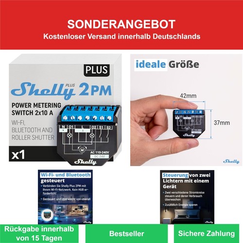 Shelly plus 2pm smart relais - shelly,
