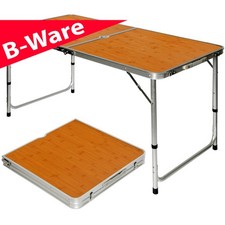 B-Ware Campingtisch ca.120x60cm Bambus Klapptisch Koffertisch Falttisch Tisch