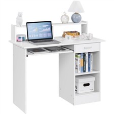 Schreibtisch Computertisch Arbeitstisch Bürotisch Regal PC Tisch Homeoffice Weiß