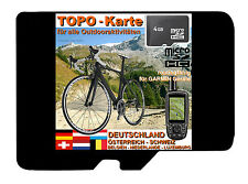 TOPO GARMIN Deutschland micro SD Karte D A CH Trekking Radfahren mit HÖHENLINIEN