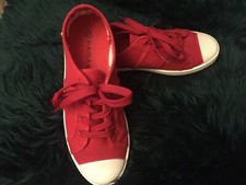 Rote Leinen / Canvas Sneaker Gr. 37  von QVC Neuwertig