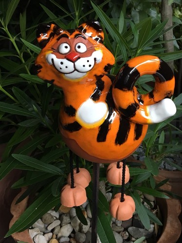 Keramik katze gartenkugel - keramik,