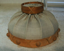 Vintage Retro Style Hängelampenschirm Stoff Holz 