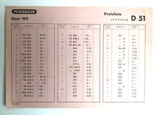 Märklin  Preisliste zum