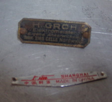 Schilder Firmen alt   H. Groh  Celle   + Shanghai