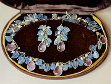 Set Kette Ohrringe Aquamarin