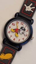 Original MICKEY MOUSE WALT DISNEY Armbanduhr Kind Sammlerstück Ungetragen Unisex