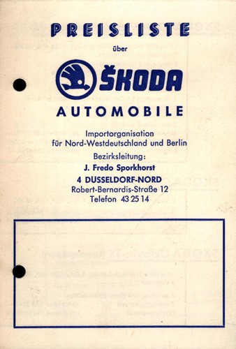 Prospekt skoda pkw preise von - prospekt,