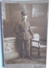 Fotografie Militär Soldat Uniform Atelier Wolf Pforzheim Möbel (ca.11x16cm) Vita
