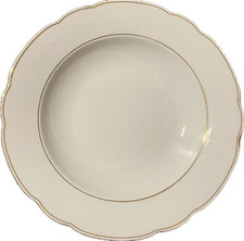 6 St. Suppenteller Seltmann Weiden Bavaria NORA weiß Goldrand 23,5 cm