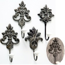 2x Keramik Kleiderhaken Vintage Braun Garderobenhaken Hut-Haken Wandhaken Mantel