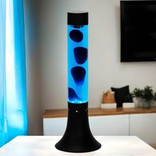 Stylische Lavalampe YVONNE Blau H:38cm dekorativ Magma Lava Licht Leuchte Tisch