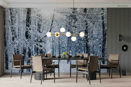 Schnee wald tapete - 3d,