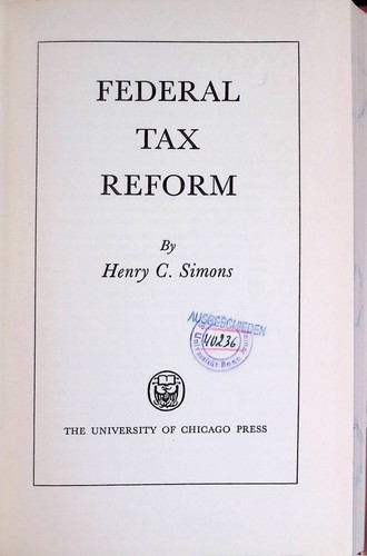 Federal tax reform - tax, simons