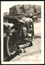 Fotografie BSA Motorrad von hinten gesehen 