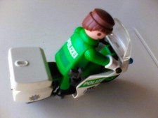 PLAYMOBIL 3983 – MOTORRADSTREIFE D – Polizei – grün – 1998 – ab 4 Jahre – Motorr