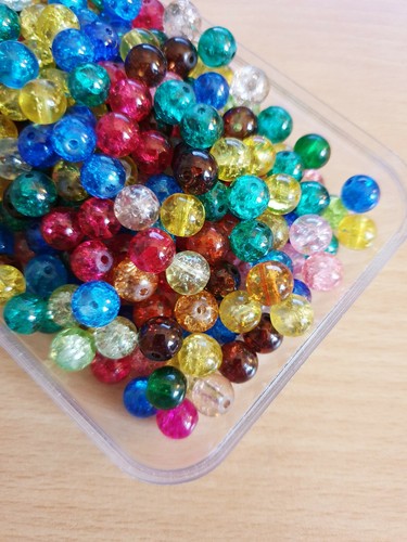 Bunte crackle glasperlen - bunte,