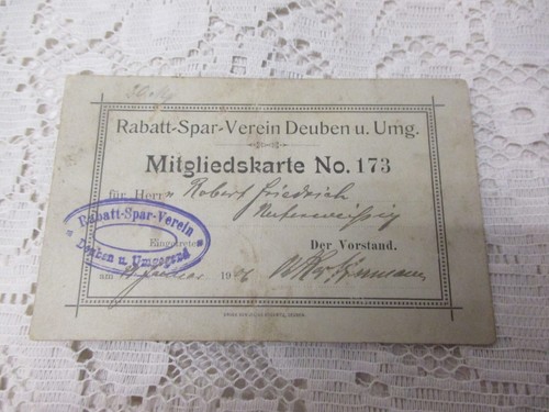 1906 mitgliedskarte 173 - mitgliedskarte,