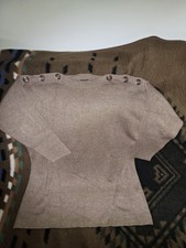 Stylischer Pullover Damen Gr. 44 braun hohe Qualität!!! TOP!!! U-Boot, Knöpfe