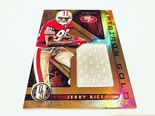 Jerry Rice 2018 Panini Gold Standard Gridiron Gold Refr.Player Worn Jersey#/125 