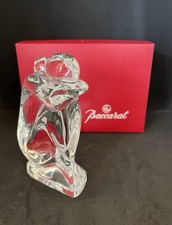Baccarat R.Rigot Glas Figur Skulptur Frau Akt sitzend signiert H 11 cm