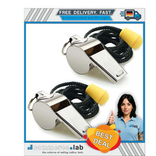 Edelstahl-Pfeifen mit Umhängeband | Lauter Klang | 120dB